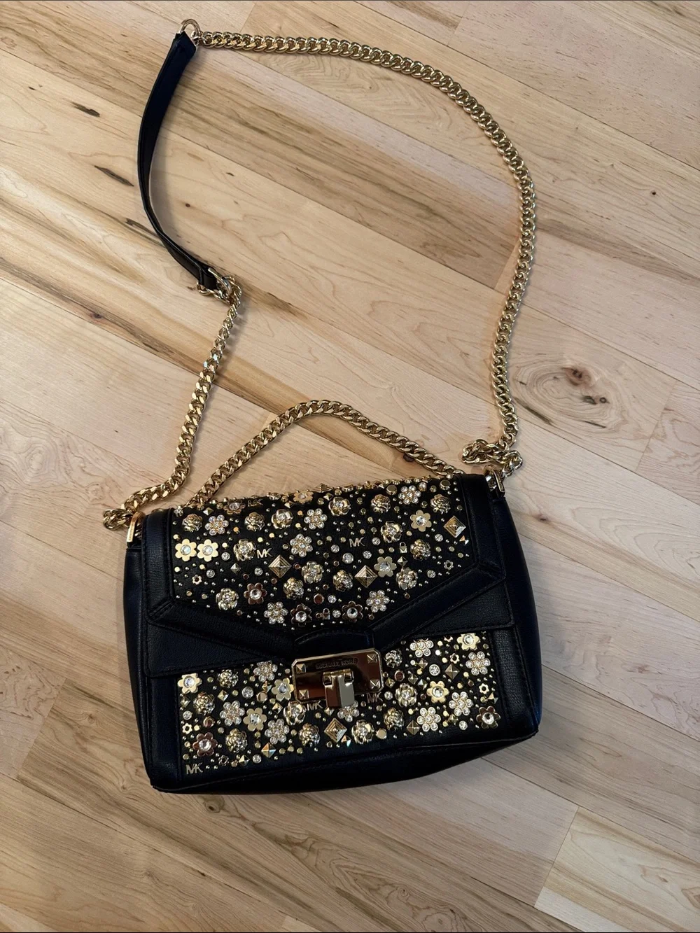 Michael Kors Limited Edition Whitney embellished shoulder bag floral studs-Purse